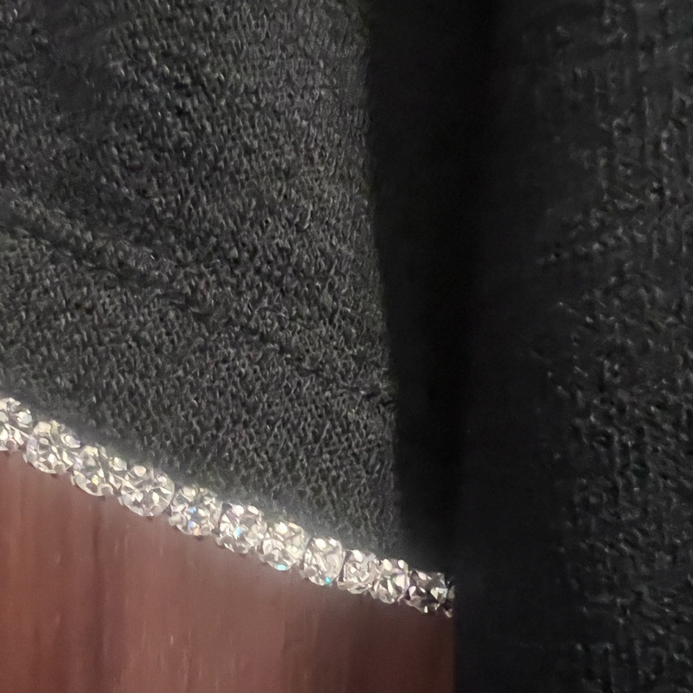 Noli Black Short Sleeve Top with Rhinestone Sleeve Detail - Picture 2 of 4